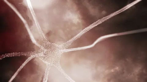 Futuristic brain cell with clouds time lapse Stock Footage 231910301