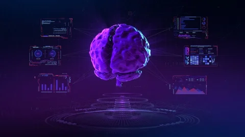Futuristic Brain Interface Looped Animation Stock Footage 102399141