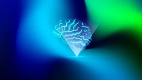 Futuristic Brain Projection Background vector illustration Stock Illustration