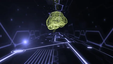Futuristic brain user interface. Digital... | Stock Video | Pond5