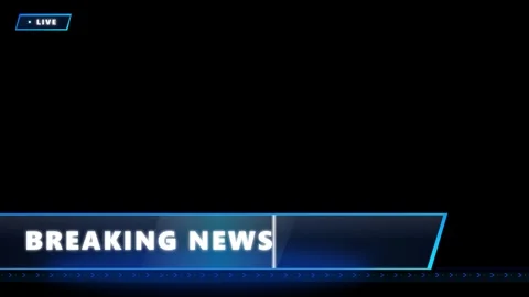 Futuristic breaking news lower third with blue glowing accents on a black b.. 動画素材 335826263