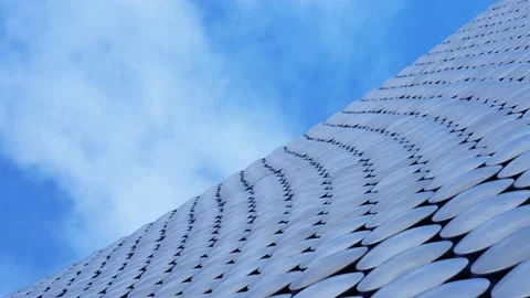 Futuristic building cladding - Birmingham, UK Stock Footage 231901690