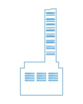 Futuristic building innovation on white background Stock Illustration