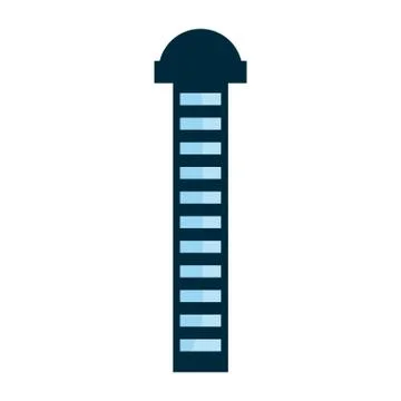 Futuristic building innovation on white background Stock Illustration