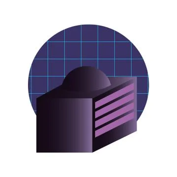 Futuristic building innovation on white background Stock Illustration