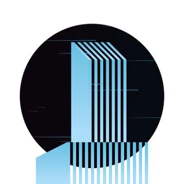 Futuristic building innovation on white background Stock Illustration