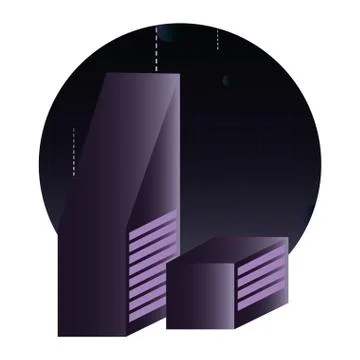 Futuristic building innovation on white background Stock Illustration