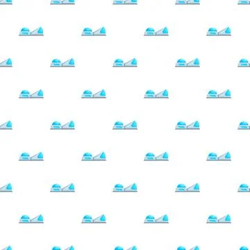 Futuristic building modules creating seamless technology pattern 库存插图