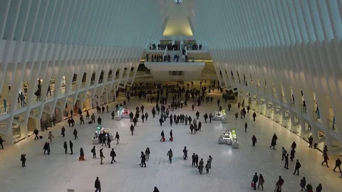 Futuristic building the Oculus in New York, UHD 4k Stock Footage