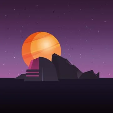Futuristic building planet space construction Ilustración de archivo