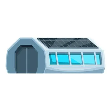 Futuristic building using solar panels for renewable energy Stock Illustration