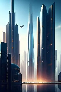 Futuristic buildings Illustrazione stock