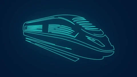 Futuristic Bullet Train High-Speed Animation Stock Footage 306103990