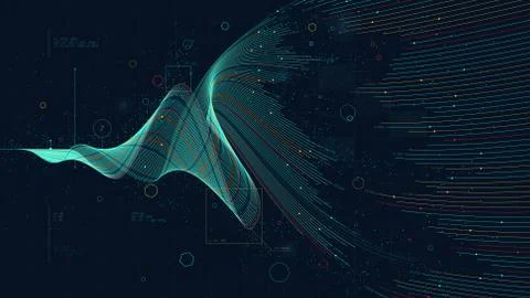 Futuristic business analytics big data visualization digital, financial inves Stock Illustration