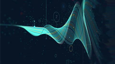 Futuristic business analytics big data visualization digital, financial inves Stock Photos