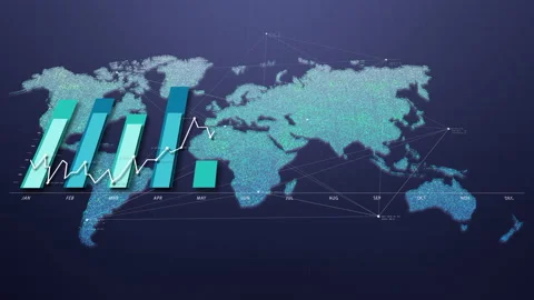 Futuristic Business Global Map Stock Footage 167597019