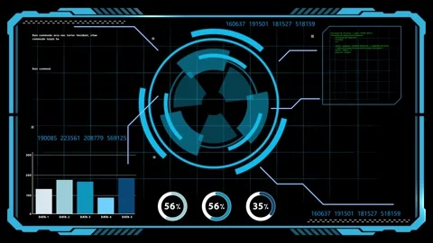 Futuristic business HUD display elements. 4K video overlay template  Stock Footage 253255365