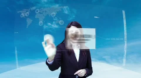 Futuristic Business Interface Woman After Effects stock