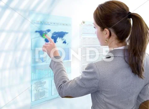 Futuristic business screen Stock Photos