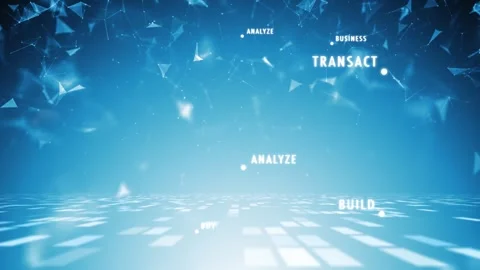 Futuristic business word cloud loop cyberspace network Stock Footage 345324359