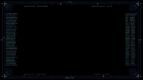 Futuristic CAD Engine Digital Overlay Interface 動画素材 347004674