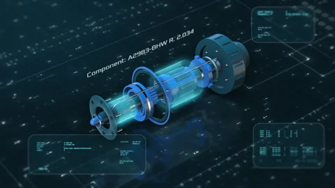 Futuristic cad interface Stock Footage 246429853