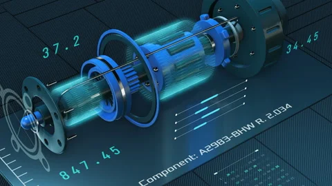 Futuristic cad interface Stock Footage 246429870