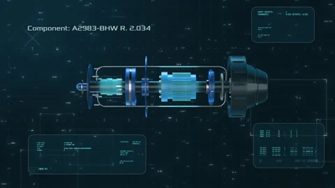 Futuristic cad interface 動画素材 246907247