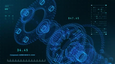 Futuristic cad interface 動画素材 247649767