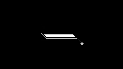 Futuristic callout bar HUD title box lower third on black background 4k Video stock 343987591