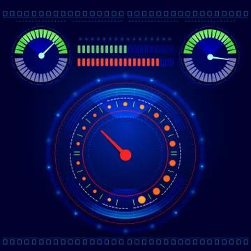 Futuristic car control panel vector Stock Illustration