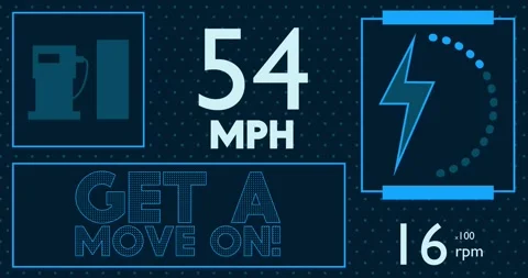 Futuristic Car Dashboard with Get a move on! Text animation Stock Footage 277413946