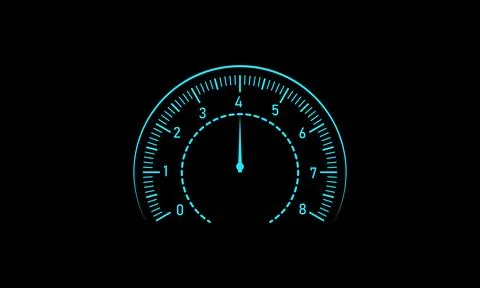 Futuristic car dashboard speedometer and fuel panel interface Illustrazione stock