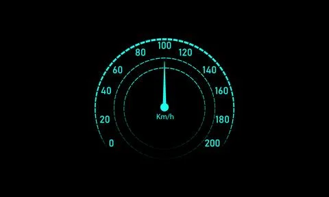 Futuristic car dashboard speedometer and fuel panel interface Stock Illustration