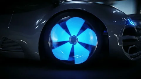 Futuristic car fast driving in sci fi tunnel, coridor. Concept of future Video stock 108466102