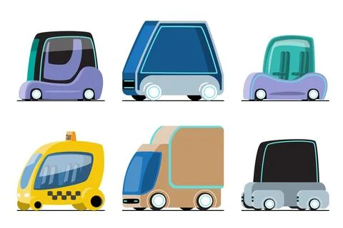 Futuristic car . Future sci-fi high technology vehicles cartoon illustratio.. Stock Illustration