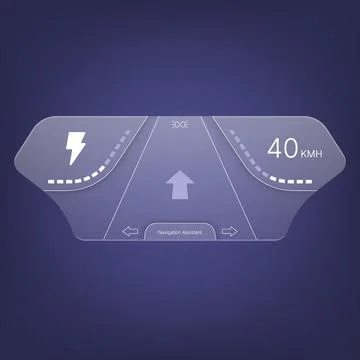Futuristic car heads up display navigation dashboard interface concept Stock Illustration