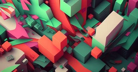 Futuristic cartoon city background, hyper detailed Stock Illustration