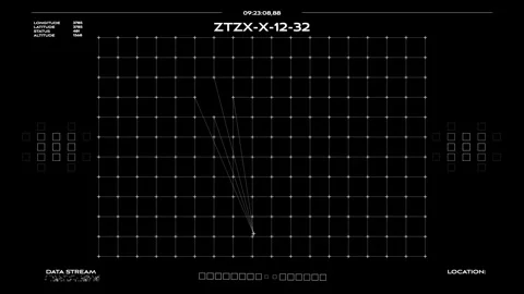 Futuristic CCTV Security Camera Interface with Animated HUD Overlay Screen Video stock 337767288