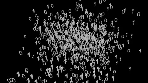 Futuristic Chaotic Data Stream with Shifting Yellow and White Digital Matrix. 8K Stock Footage 339072316