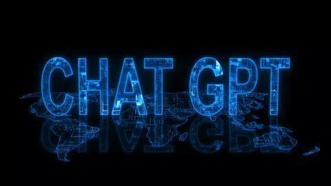 Futuristic CHAT GPT Text Over World Map Stockfoto's