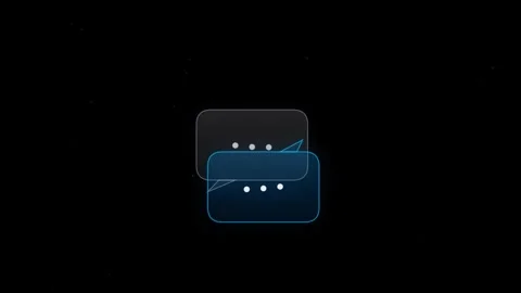Futuristic Chat Message Icon with Glowing Blue Interface Video stock 346018783