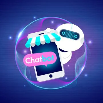 Futuristic Chatbot Technology Concept with AI Assistance 스톡 일러스트