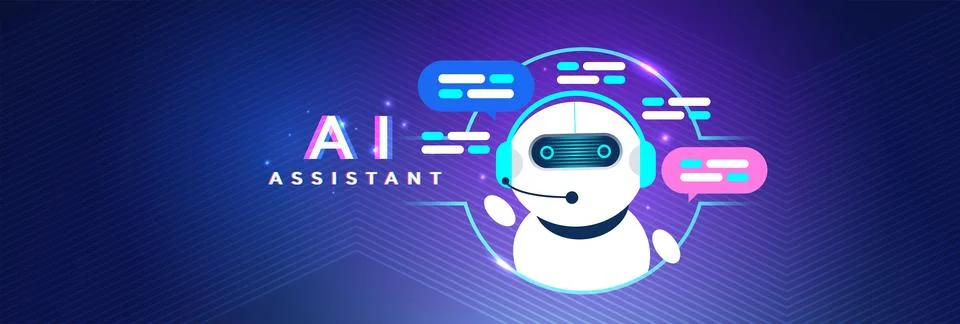 Futuristic Chatbot Technology Concept with AI Assistance 스톡 일러스트