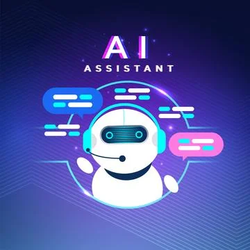 Futuristic Chatbot Technology Concept with AI Assistance 스톡 일러스트
