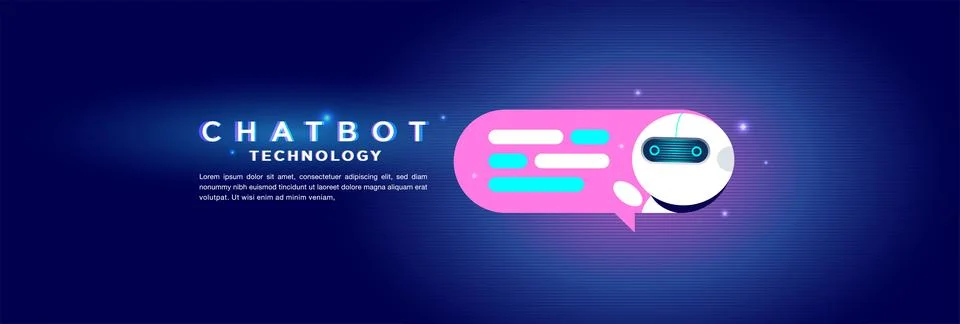 Futuristic Chatbot Technology Interface with AI Communication Stock Illustration