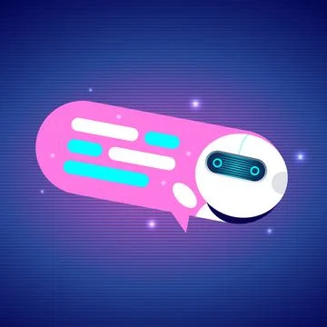 Futuristic Chatbot Technology Interface with AI Communication Stock Illustration
