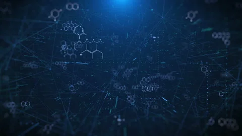 Futuristic Chemical Molecule Science Formula Data System Monitoring Stock Footage 170213984