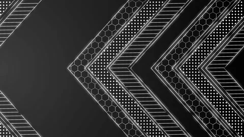 Futuristic chevron tech background animation, Chevron arrows with hexagon p.. 스톡 동영상 329707726