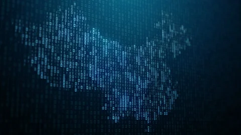 Futuristic China map abstract background looping Stock Footage 131209455
